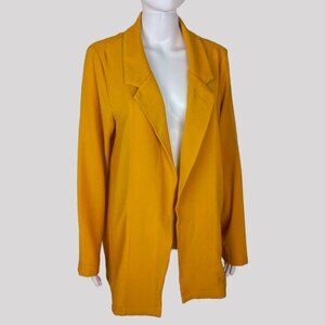 Lush Golden Yellow Long Sleeve Women's Blazer Jacket